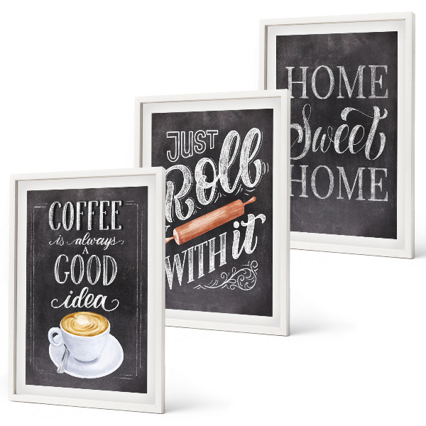Conjunto de quadros para sala de estar Rolo de café, aconchego de casa