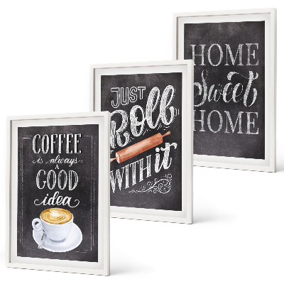 Conjunto de quadros para sala de estar Rolo de café, aconchego de casa