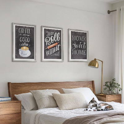 Conjunto de quadros para sala de estar Rolo de café, aconchego de casa