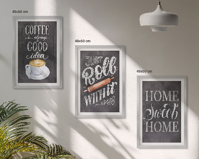 Conjunto de quadros para sala de estar Rolo de café, aconchego de casa