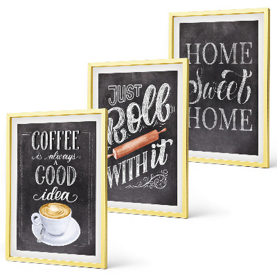 Conjunto de quadros para sala de estar Rolo de café, aconchego de casa