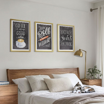 Conjunto de quadros para sala de estar Rolo de café, aconchego de casa