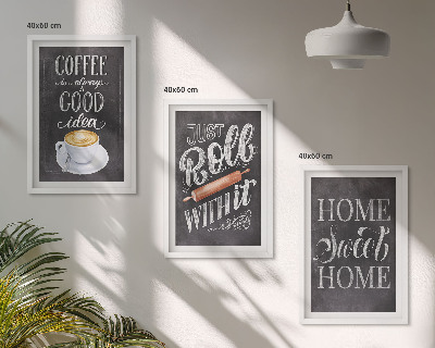 Conjunto de quadros para sala de estar Rolo de café, aconchego de casa