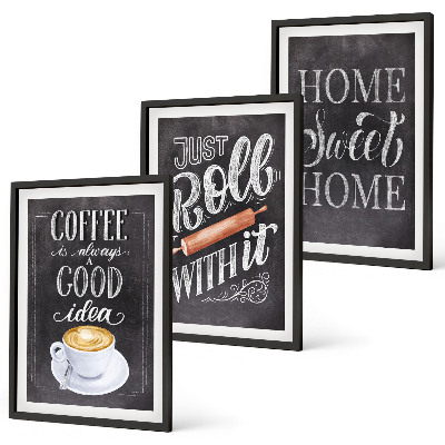 Conjunto de quadros para sala de estar Rolo de café, aconchego de casa