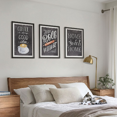 Conjunto de quadros para sala de estar Rolo de café, aconchego de casa