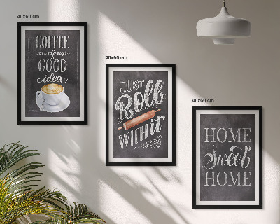 Conjunto de quadros para sala de estar Rolo de café, aconchego de casa