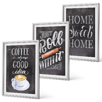 Conjunto de quadros para sala de estar Rolo de café, aconchego de casa