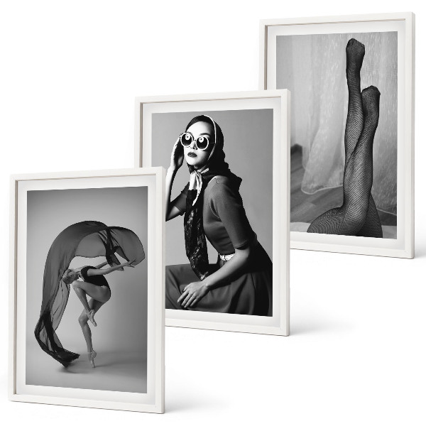 Composição de quadros moderna Retratos em preto e branco de mulheres