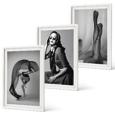 Composição de quadros moderna Retratos em preto e branco de mulheres