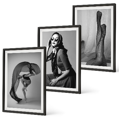 Composição de quadros moderna Retratos em preto e branco de mulheres