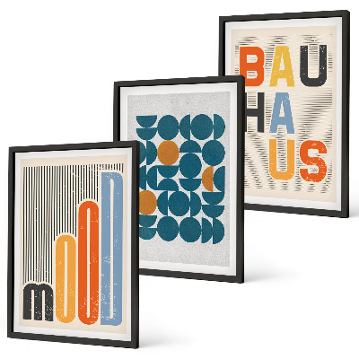 Composição de quadros moderna padrões geométricos da Bauhaus