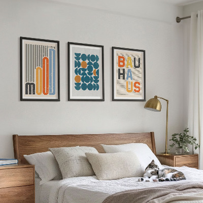 Composição de quadros moderna padrões geométricos da Bauhaus