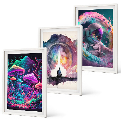 Composição de quadros moderna Ilustrações coloridas de arte fantástica