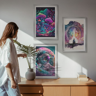 Composição de quadros moderna Ilustrações coloridas de arte fantástica