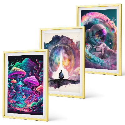 Composição de quadros moderna Ilustrações coloridas de arte fantástica