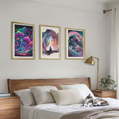 Composição de quadros moderna Ilustrações coloridas de arte fantástica