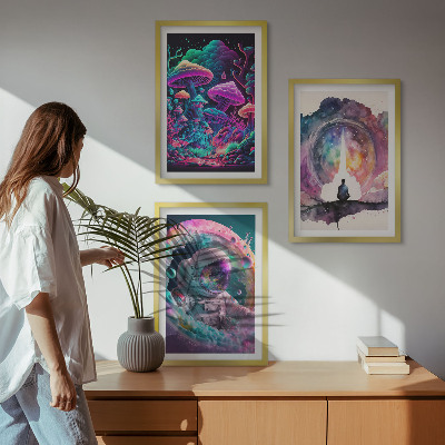 Composição de quadros moderna Ilustrações coloridas de arte fantástica