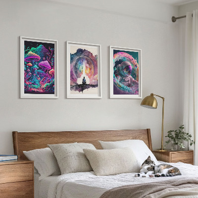 Composição de quadros moderna Ilustrações coloridas de arte fantástica