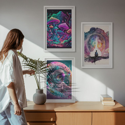 Composição de quadros moderna Ilustrações coloridas de arte fantástica