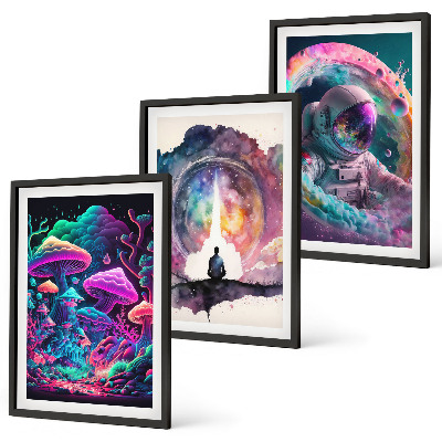 Composição de quadros moderna Ilustrações coloridas de arte fantástica