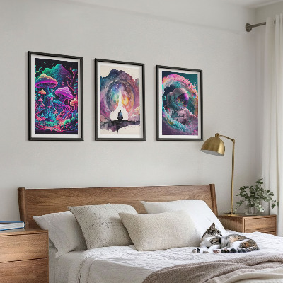 Composição de quadros moderna Ilustrações coloridas de arte fantástica