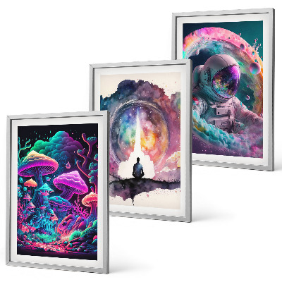 Composição de quadros moderna Ilustrações coloridas de arte fantástica