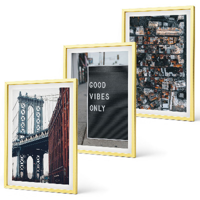 Conjunto de quadros para sala de estar Ponte, inscrições da cidade, vista aérea
