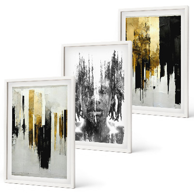 Composição de quadros moderna Retratos abstratos contrastantes
