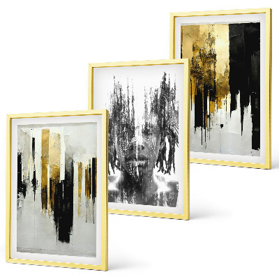 Composição de quadros moderna Retratos abstratos contrastantes