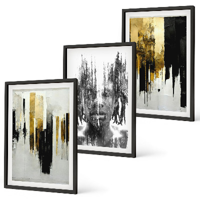 Composição de quadros moderna Retratos abstratos contrastantes