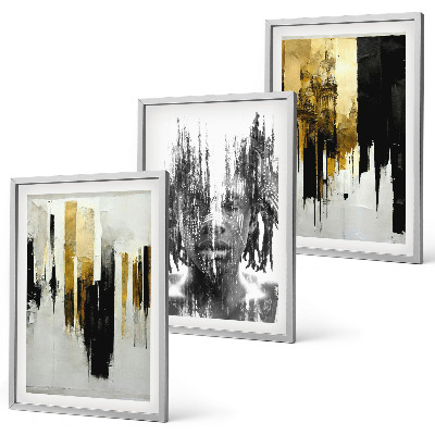 Composição de quadros moderna Retratos abstratos contrastantes