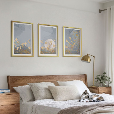 Conjunto de quadros para sala de estar Pássaros voando no céu