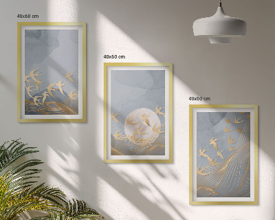 Conjunto de quadros para sala de estar Pássaros voando no céu
