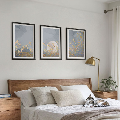 Conjunto de quadros para sala de estar Pássaros voando no céu