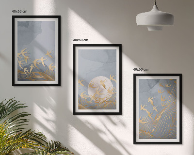 Conjunto de quadros para sala de estar Pássaros voando no céu
