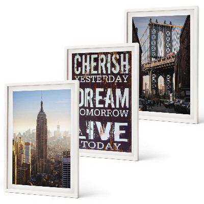 Composição de quadros moderna citação sobre paisagens de Nova York