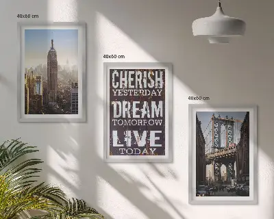 Composição de quadros moderna com citações sobre paisagens de Nova York