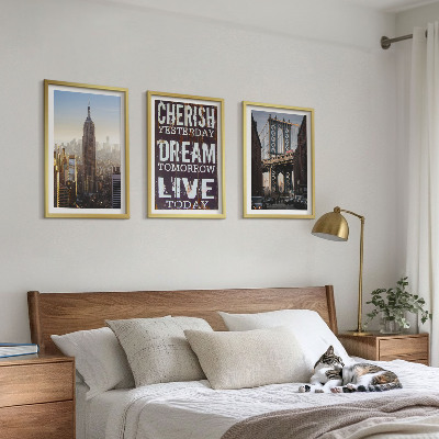 Composição de quadros moderna citação sobre paisagens de Nova York