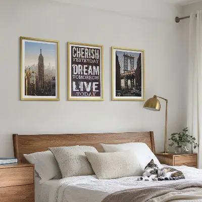 Composição de quadros moderna com citações sobre paisagens de Nova York
