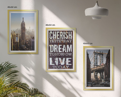 Composição de quadros moderna citação sobre paisagens de Nova York