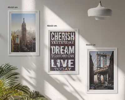 Composição de quadros moderna com citações sobre paisagens de Nova York