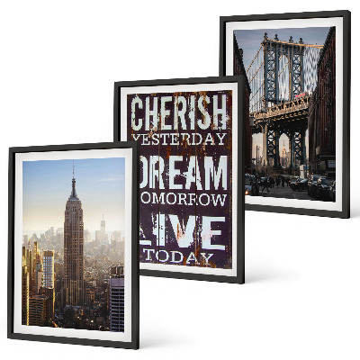 Composição de quadros moderna citação sobre paisagens de Nova York