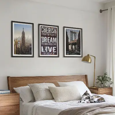 Composição de quadros moderna com citações sobre paisagens de Nova York