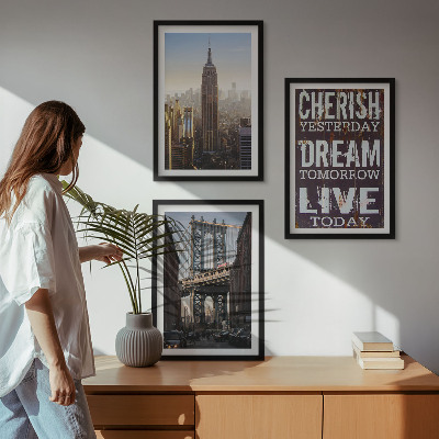 Composição de quadros moderna citação sobre paisagens de Nova York