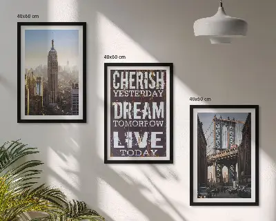 Composição de quadros moderna com citações sobre paisagens de Nova York