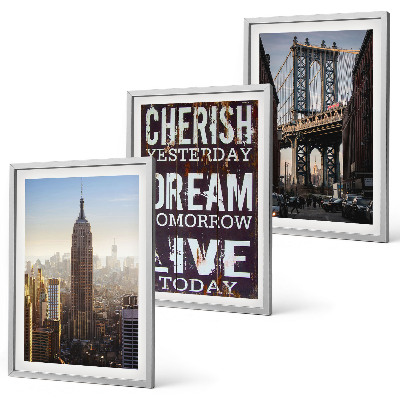 Composição de quadros moderna citação sobre paisagens de Nova York