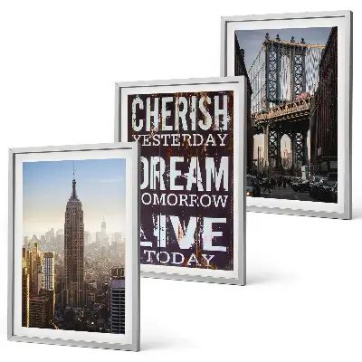 Composição de quadros moderna com citações sobre paisagens de Nova York