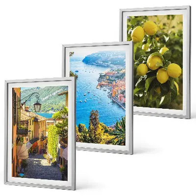 Conjunto de quadros para sala de estar Ruas à beira-mar e mar de limões