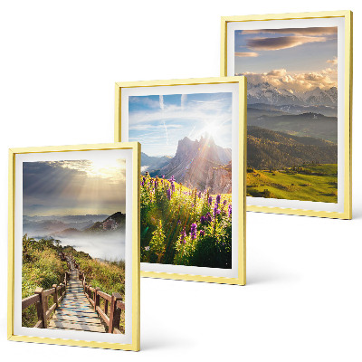 Conjunto de quadros para sala de estar Paisagem montanhosa com flores