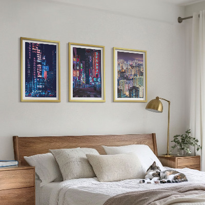 Composição de quadros moderna Luzes de néon da cidade noturna